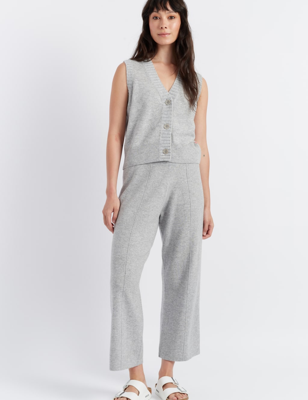 Wool Rich Knitted Waistcoat with Cashmere