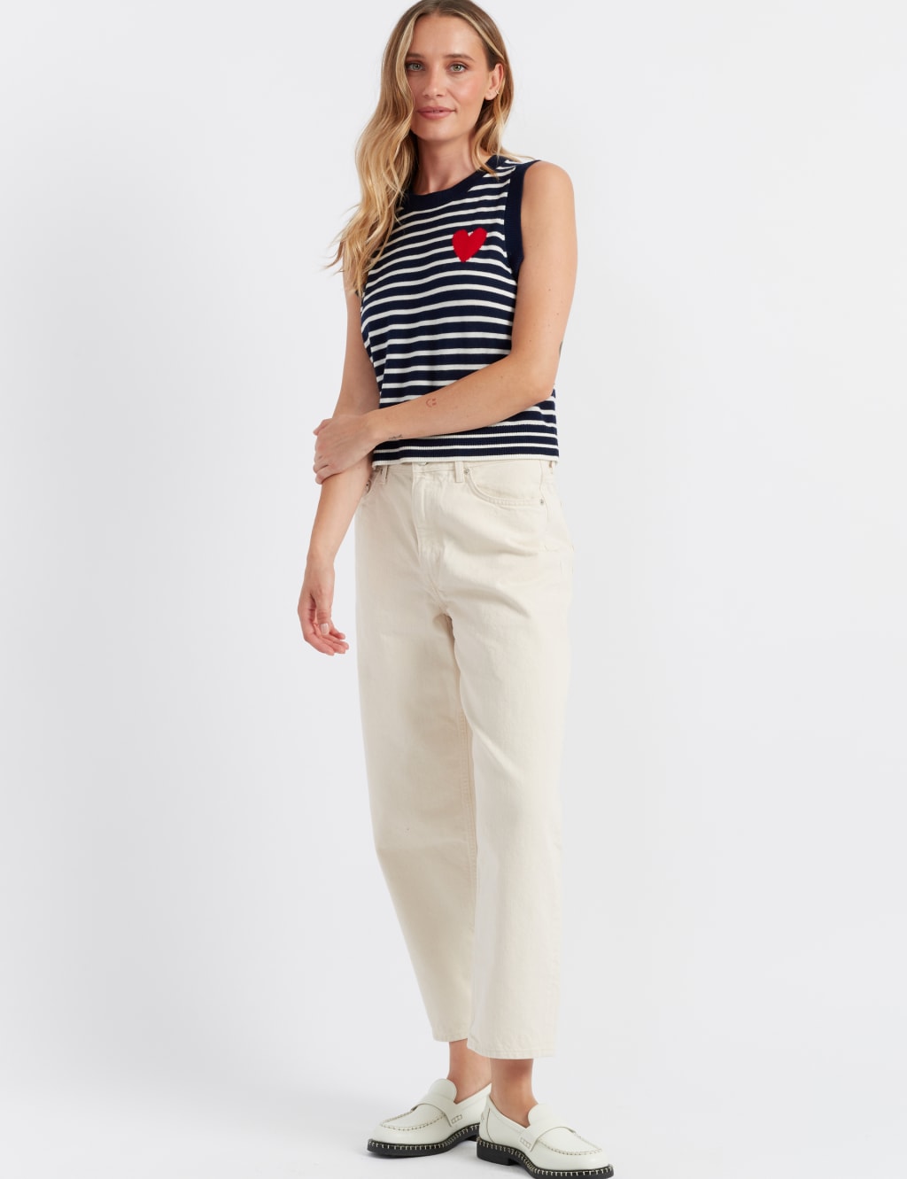 Pure Merino Wool Striped Knitted Vest
