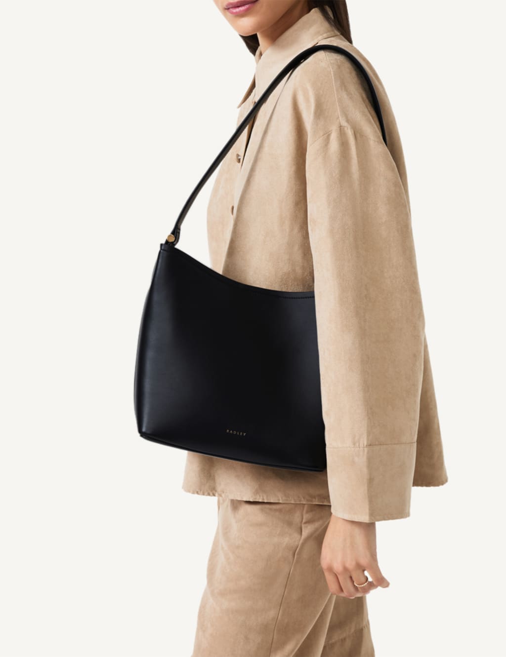 Leather Zip Around Shoulder Bag