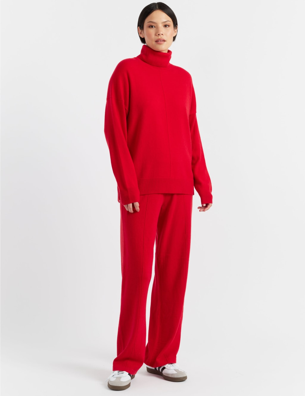 Wool Rich with Cashmere Roll Neck Relaxed Jumper