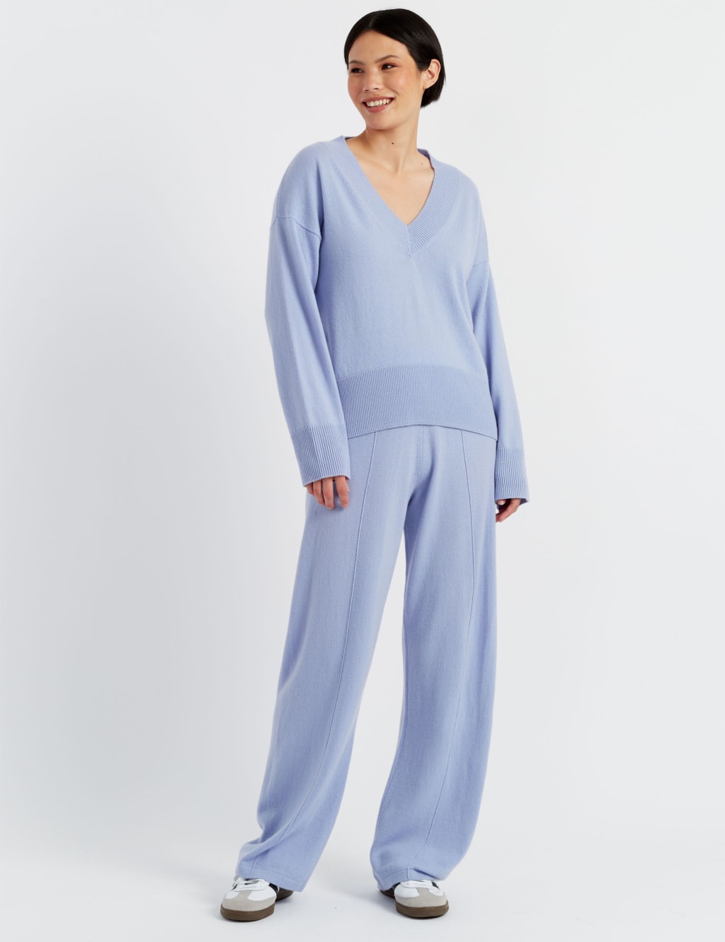 Chinti & Parker Wool Rich Relaxed Jumper with Cashmere Baby Blue