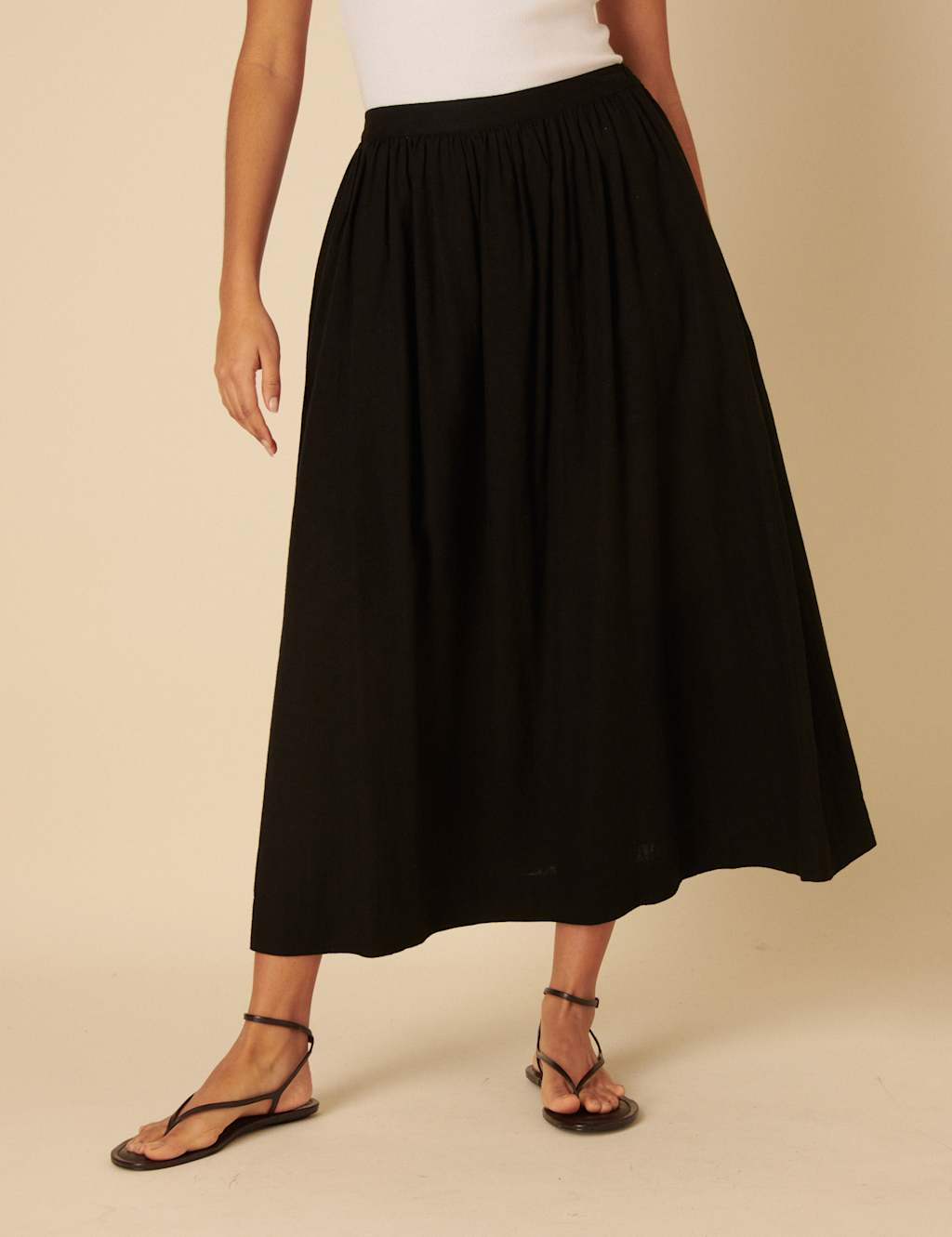 Linen Rich Maxi Circle Skirt