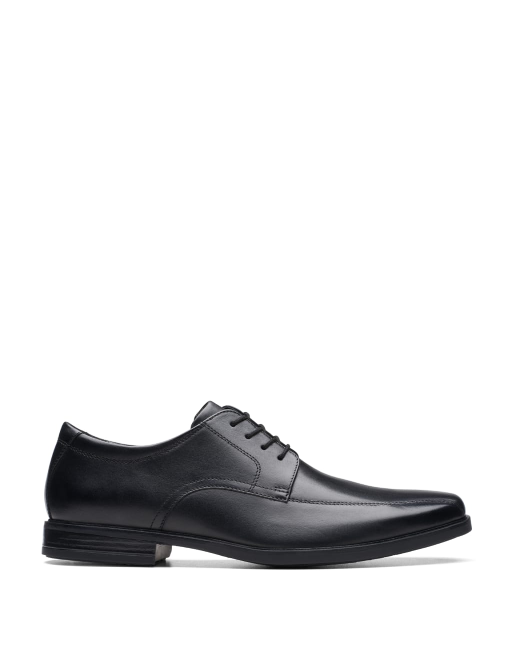 Clarks Men's Wide Fit Leather Oxford Shoes - 8 - Black, Black