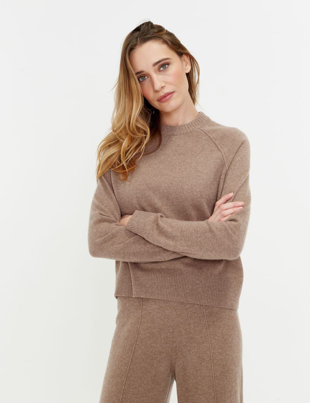 Wool Rich Crew Neck Jumper with Cashmere