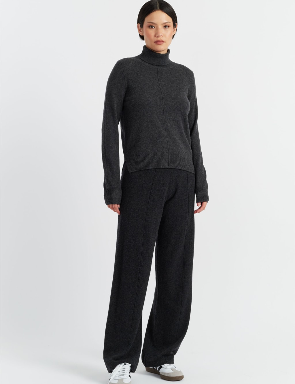 Pure Wool Roll Neck Relaxed Jumper with Cashmere