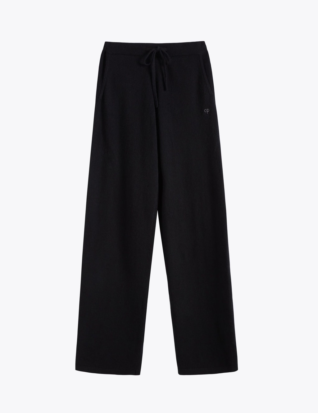 Chinti & Parker Pure Cashmere Relaxed Wide Leg Joggers Black