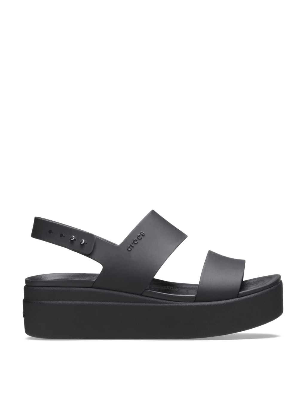 Crocs Women's Brooklyn Wedge Sandals - 6 - Black, Black,Brown