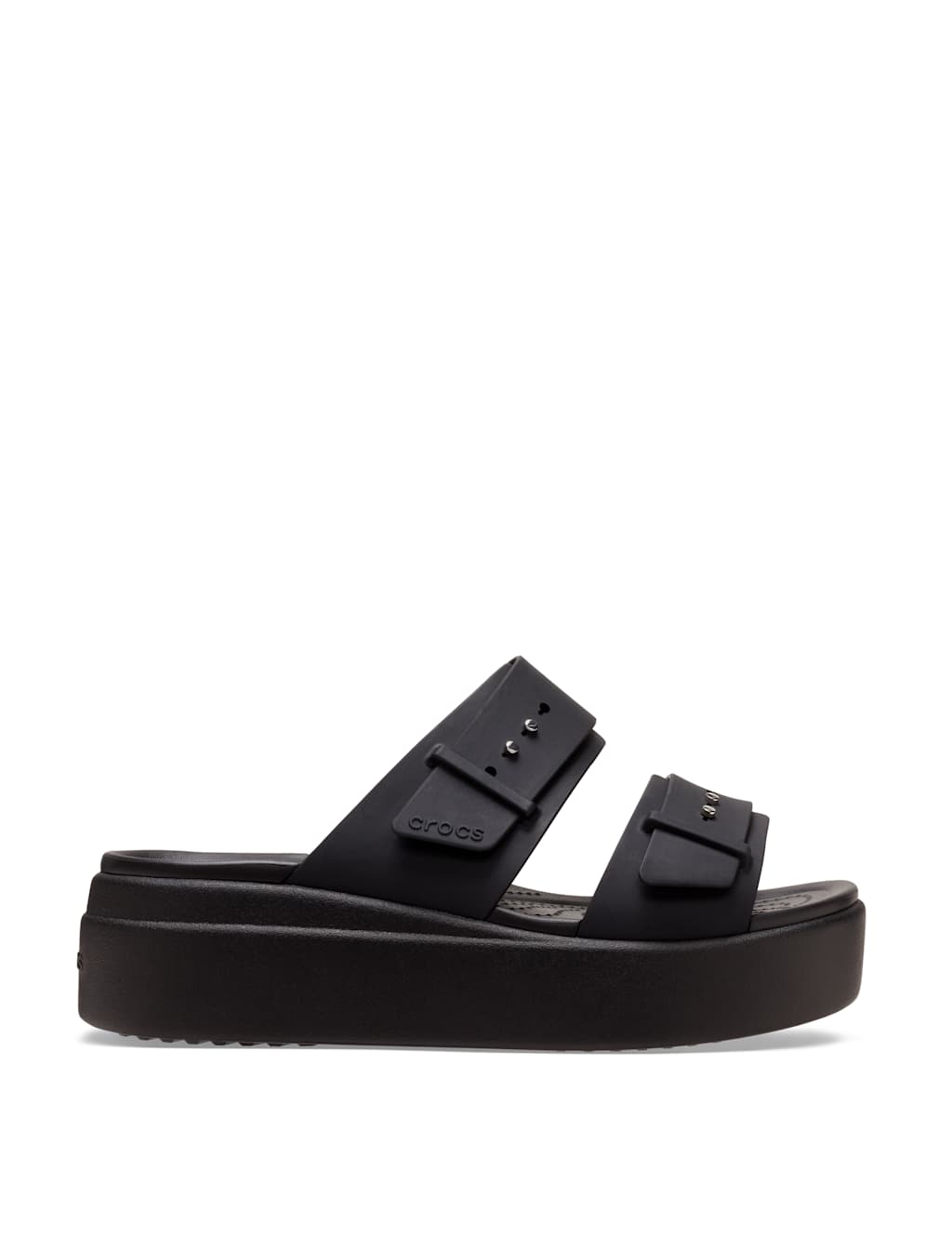 Crocs Women's Brooklyn Buckle Wedge Sandals - 4 - Black - Available at M&S