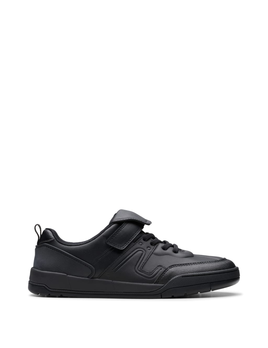 Clarks Leather Riptape Trainers (3 Large - 8 Large) Black
