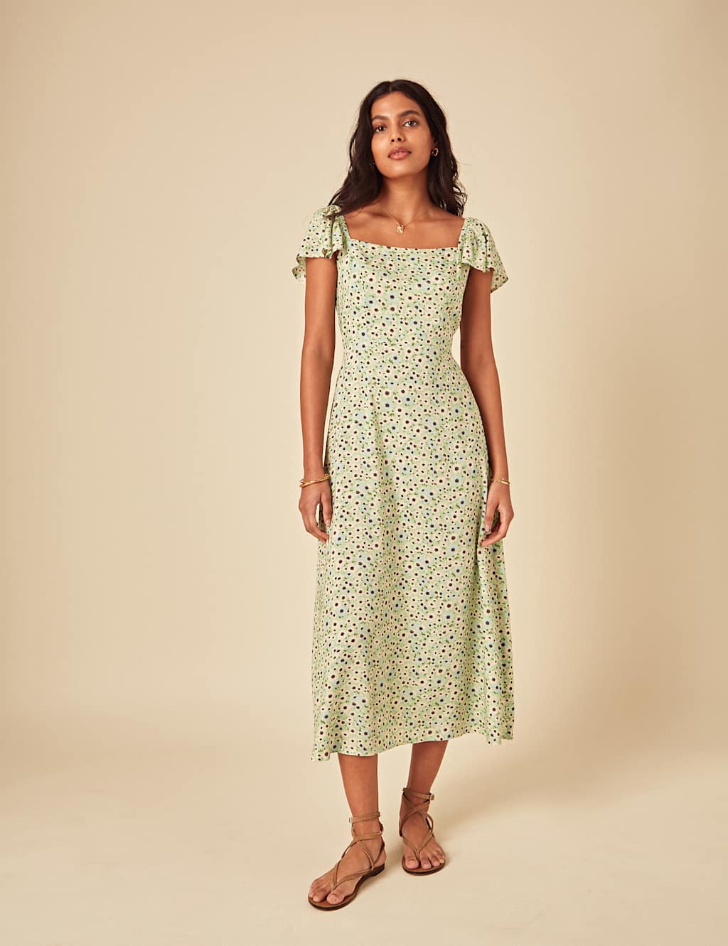 Floral Waisted Midi Dress