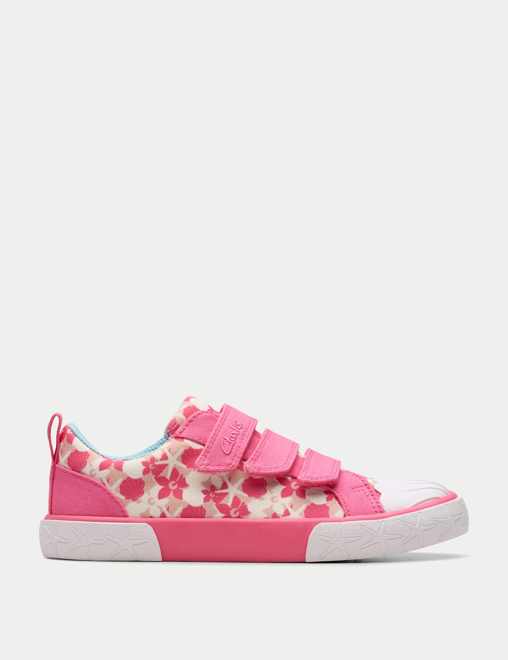 Kids' Foxingshell Floral Riptape Plimsolls (8 Small - 12.5 Small)
