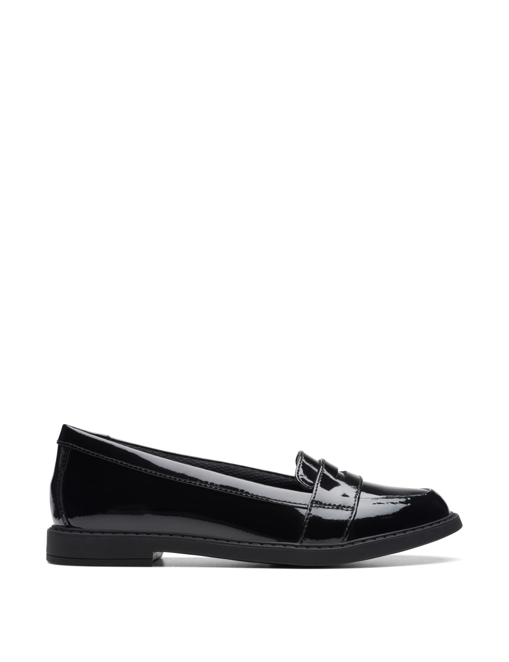 Clarks Kids' Patent Leather Slip-On Loafers (13 Small - 2 Large) Black Patent