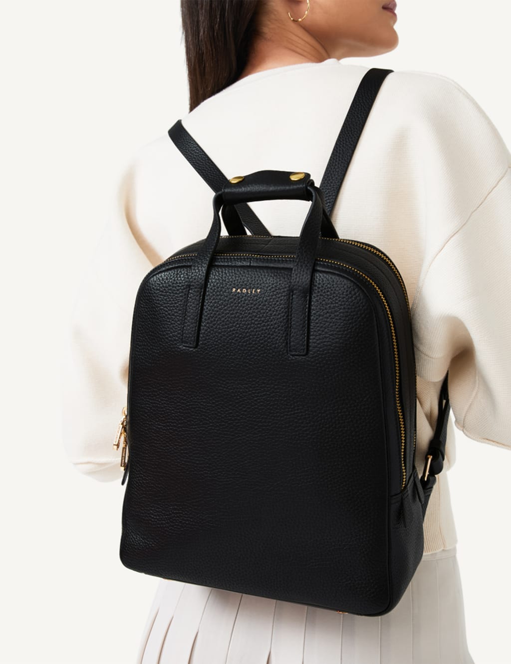 Dukes Place Icon Leather Zip Backpack