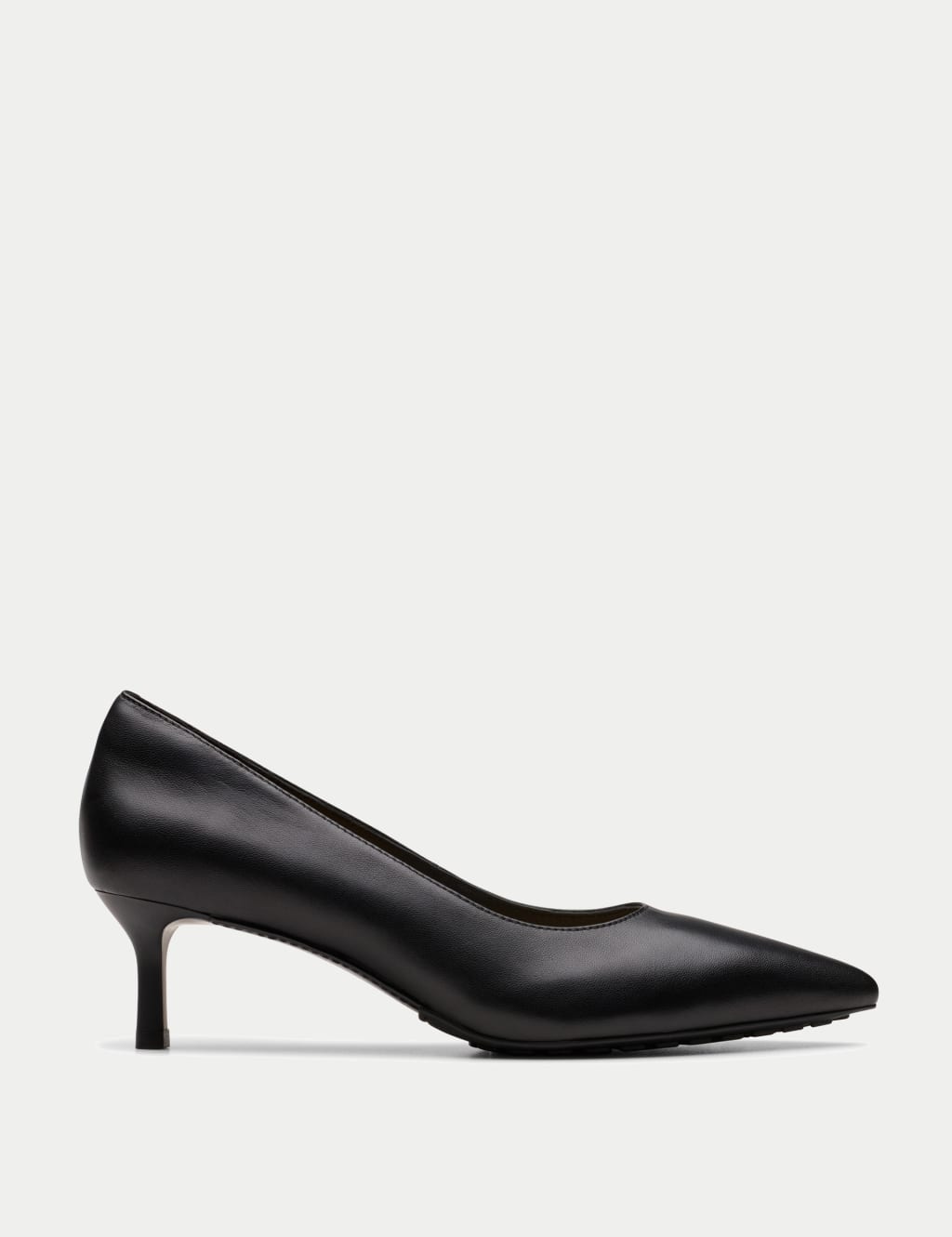 Leather Metallic Kitten Heel Court Shoes Clarks M S