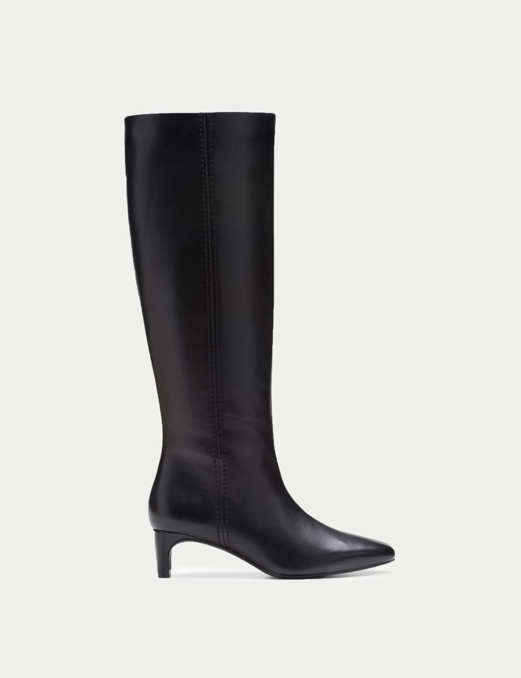 Leather Stiletto Heel Knee High Boots