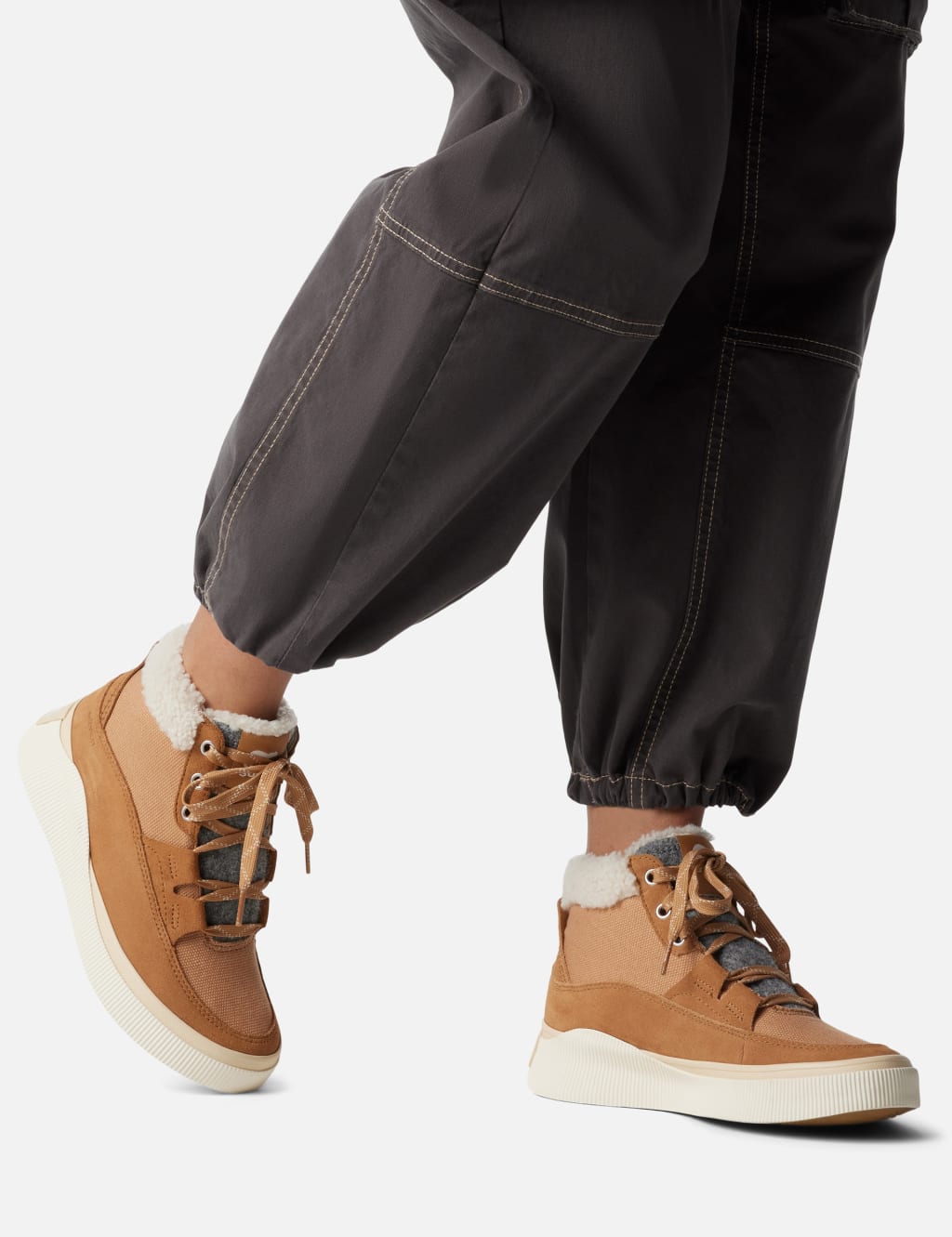 Leather Lace Up Flat Winter Boots