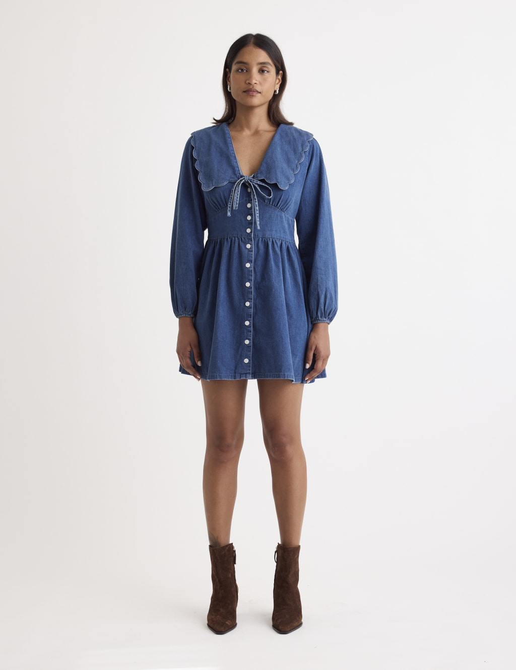 Denim skater dress uk clearance
