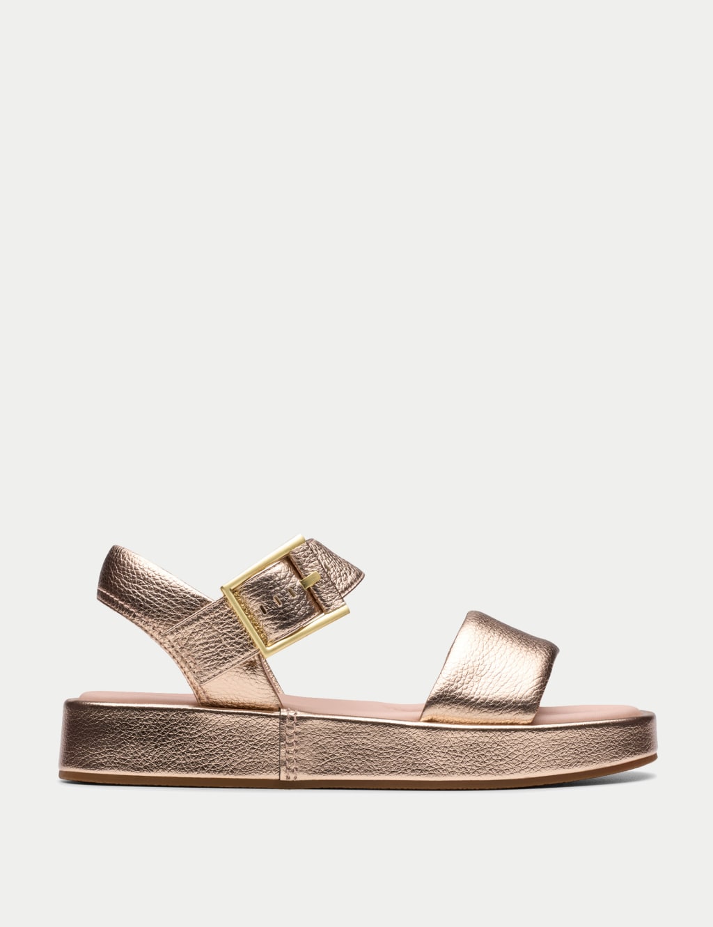 Leather Ankle Strap Flat Sandals