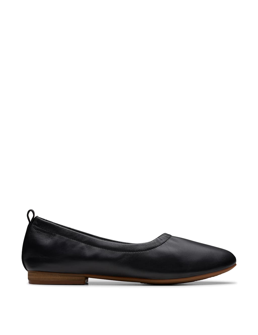 Wide Fit Leather Slip On Block Heel Pumps