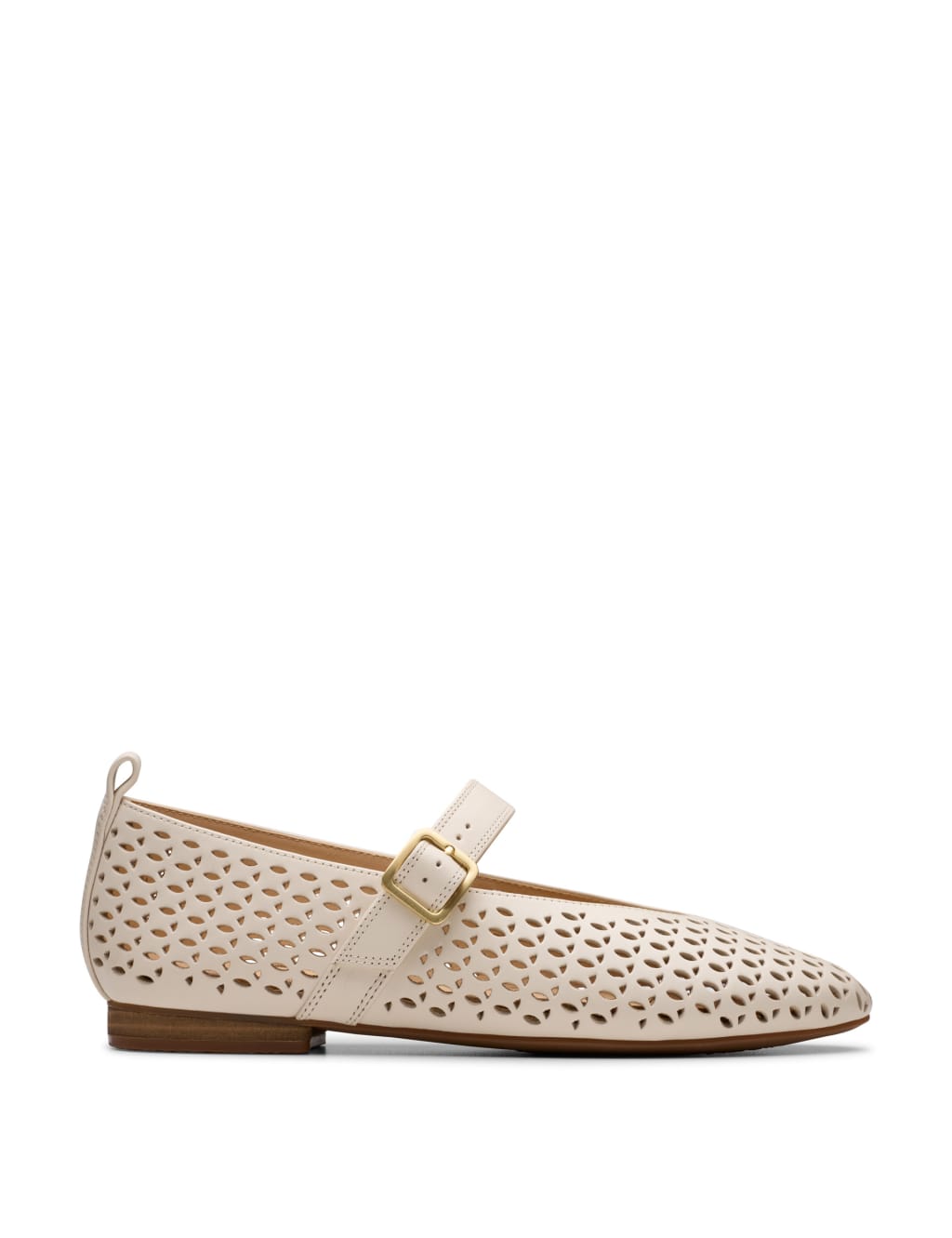 Leather Textured Mary Jane Ballet Pumps
