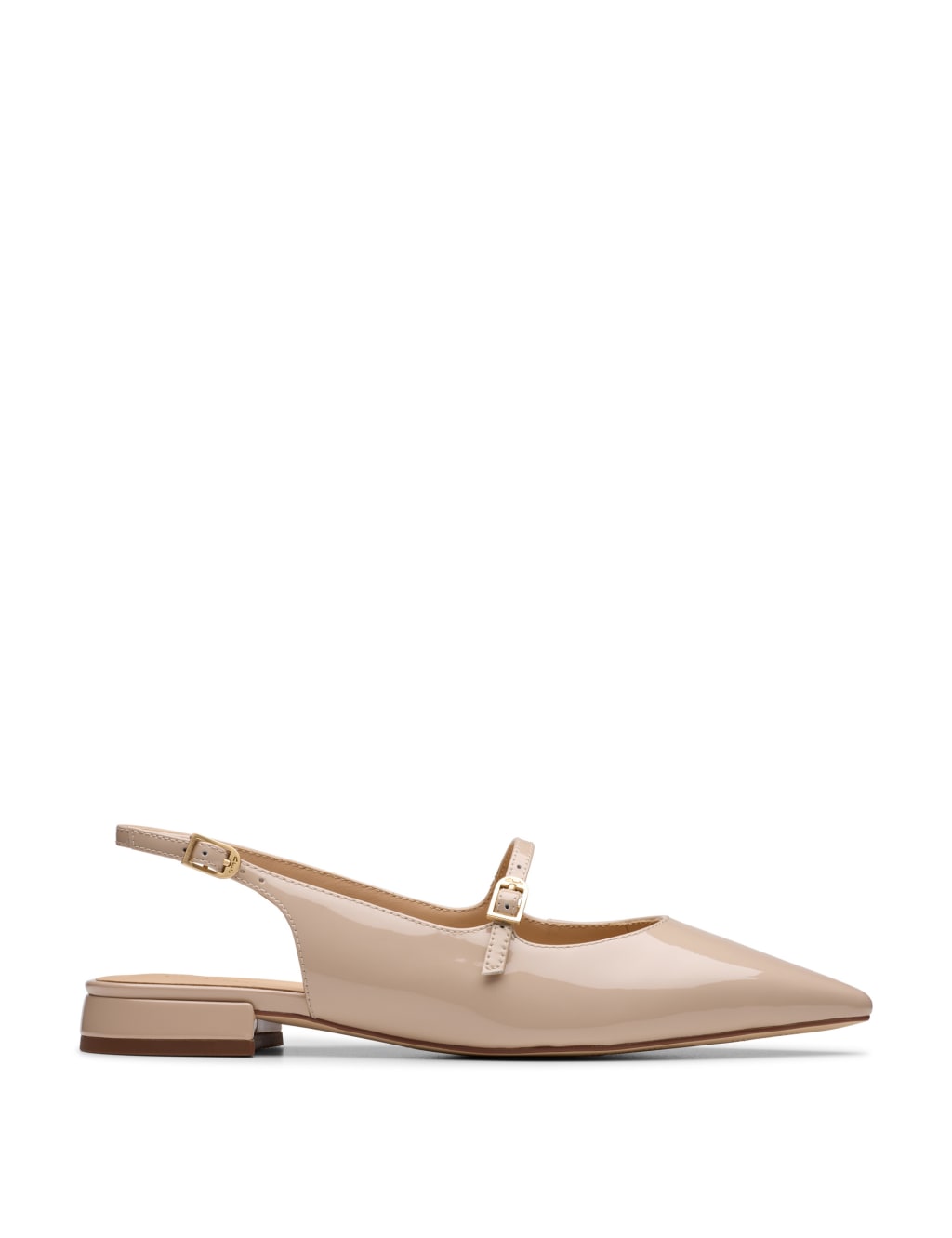 Leather Flat Pointed Slingback Shoes
