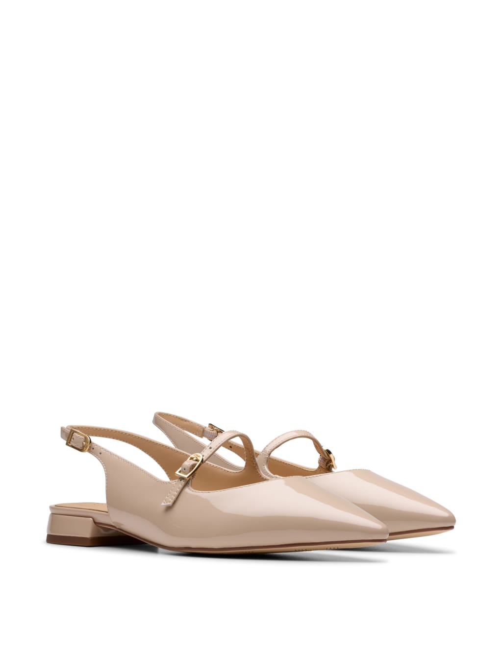 Leather Flat Pointed Slingback Shoes