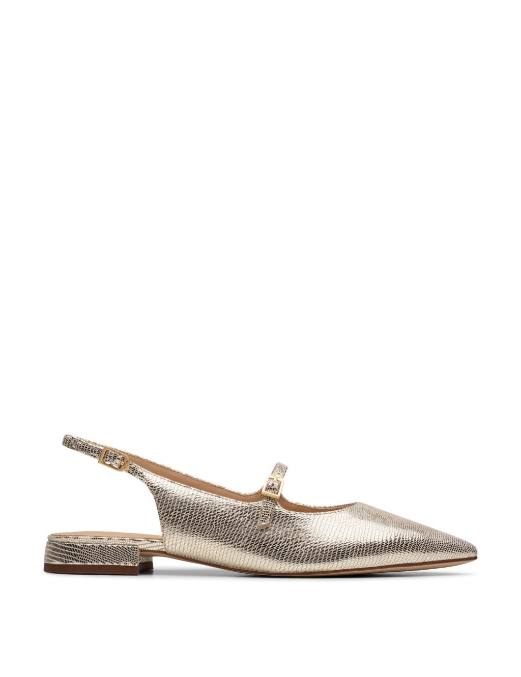 Leather Flat Pointed Slingback Shoes