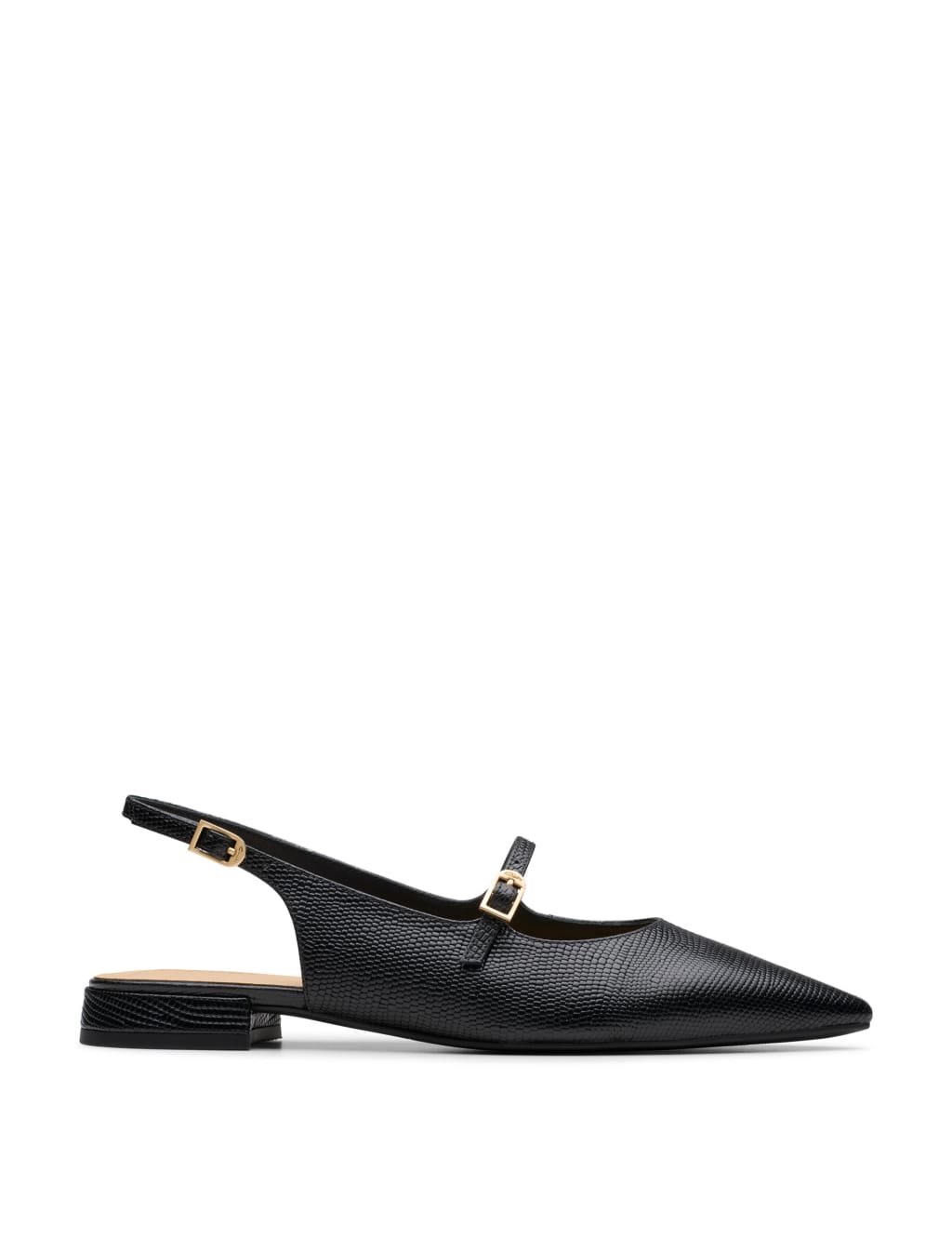 Leather Flat Pointed Slingback Shoes