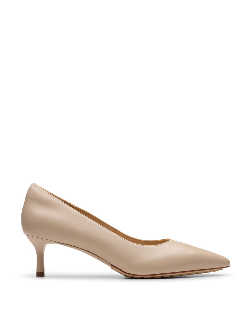 Leather Kitten Heel Pointed Court Shoes