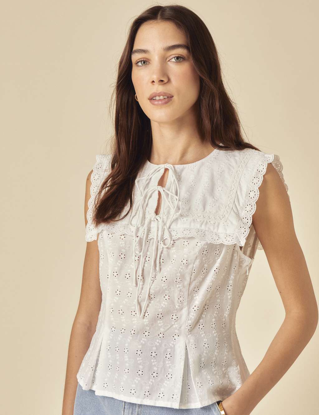 Pure Cotton Broderie Top