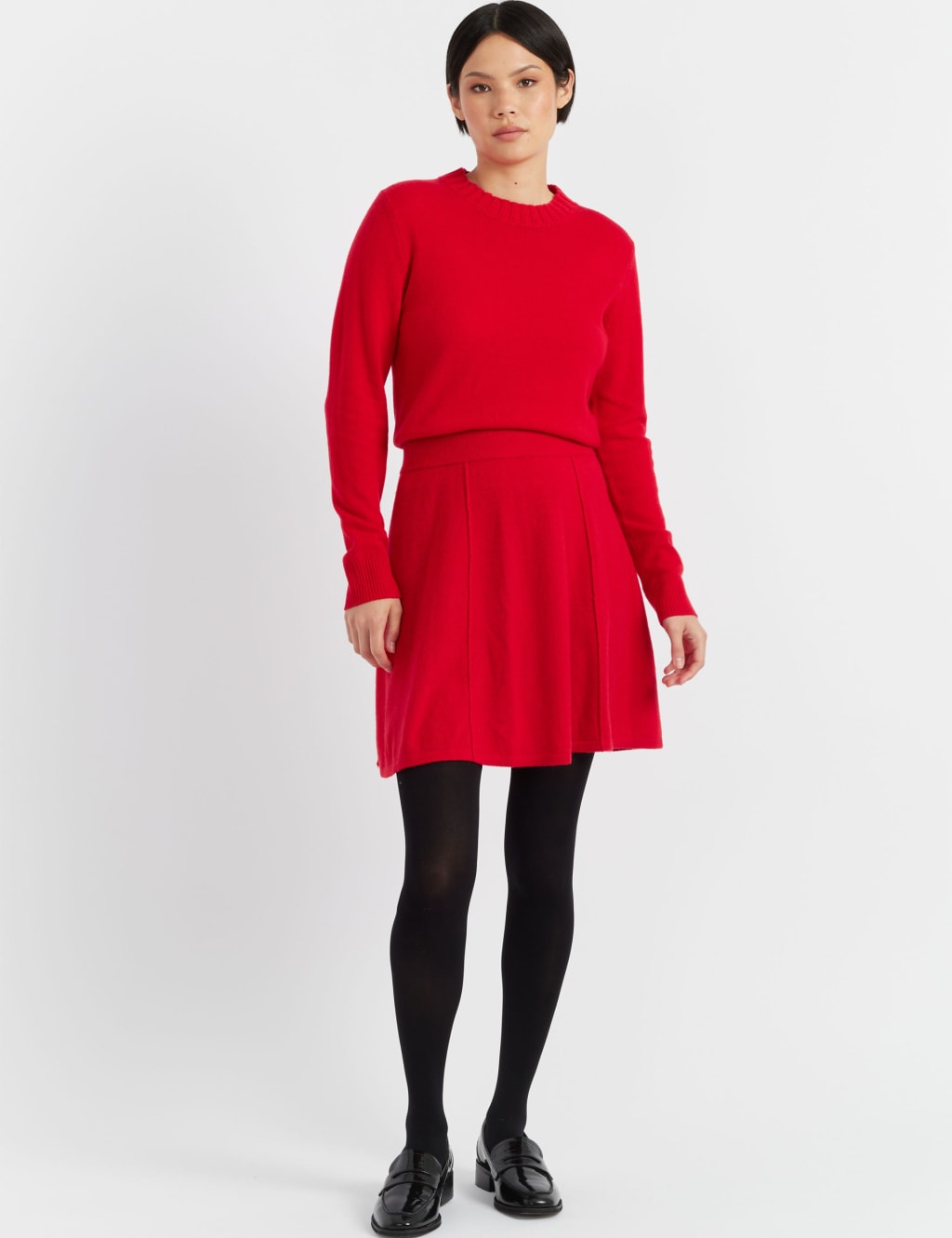 Wool Rich Mini Skater Skirt with Cashmere
