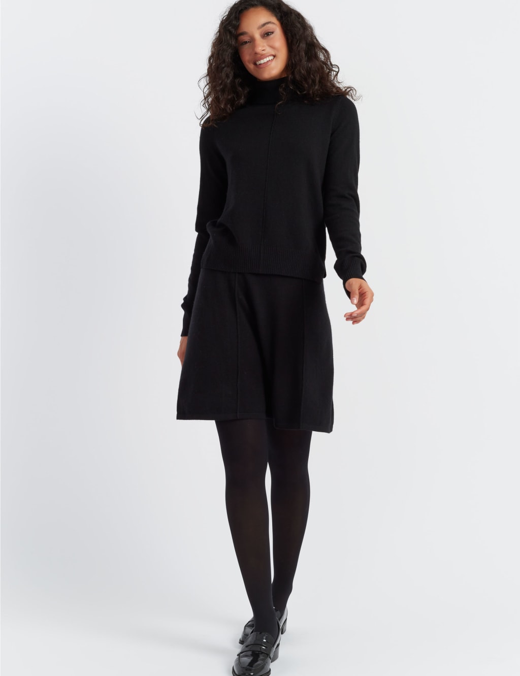 Wool Rich Mini Skater Skirt with Cashmere