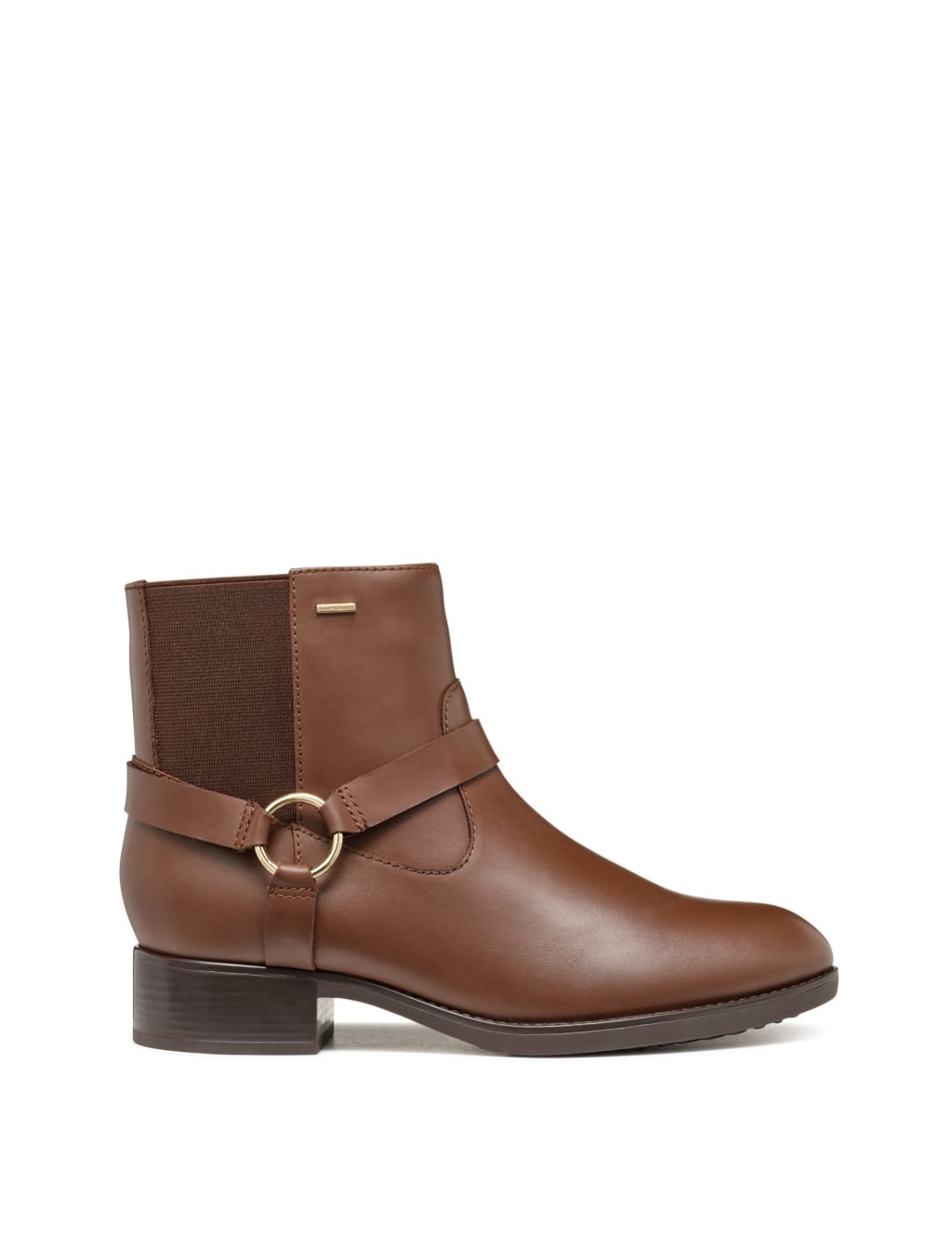 Leather Block Heel Ankle Boots
