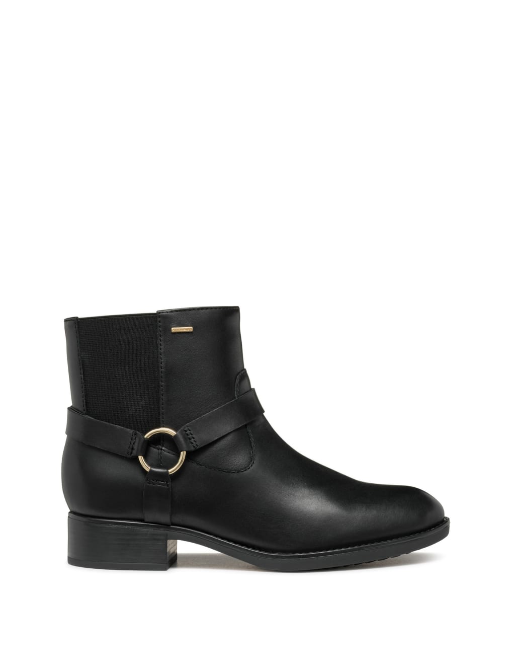 Leather Block Heel Ankle Boots