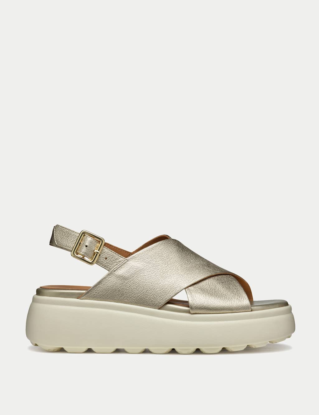 Leather Ankle Strap Flatform Sandals
