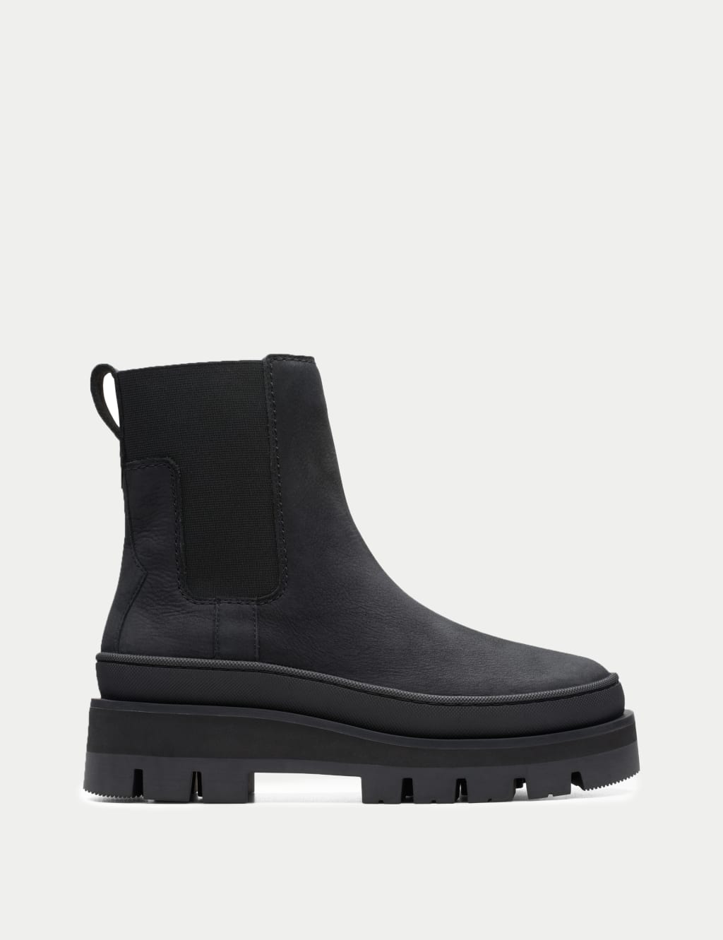 Leather Chelsea Flatform Ankle Boots