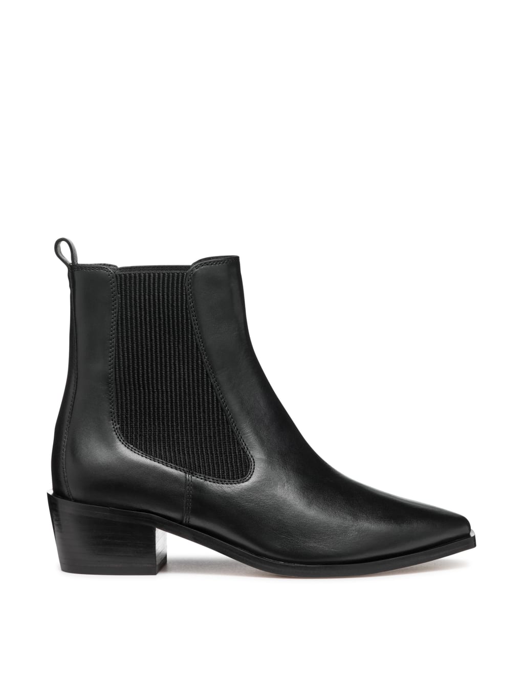 Leather Cowboy Block Heel Ankle Boots