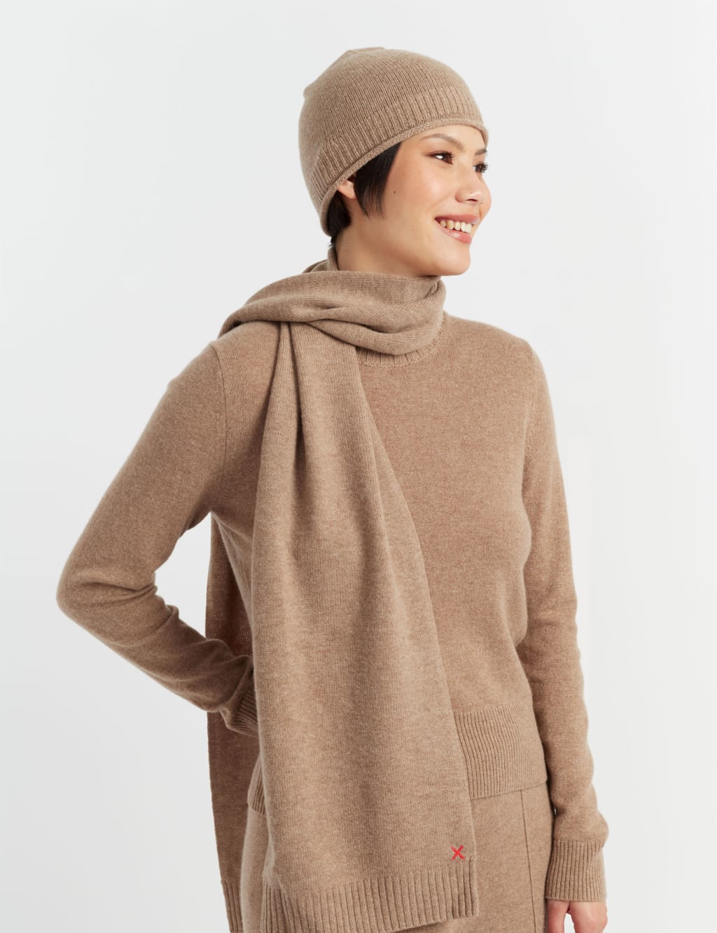 Wool Rich With Cashmere Knitted Scarf