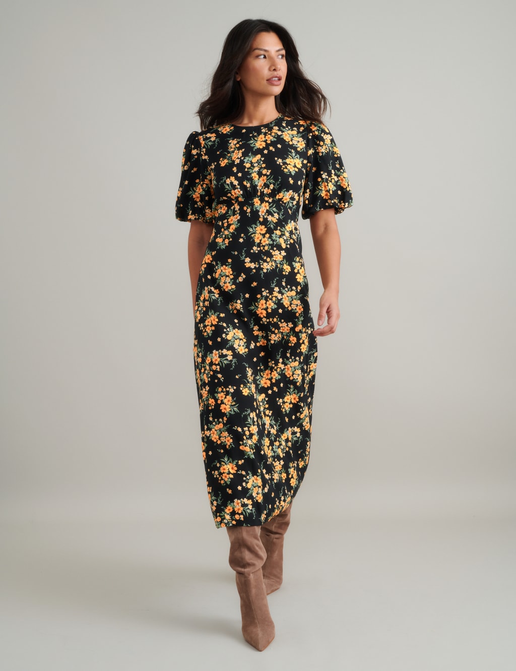 Floral Midi Tea Dress