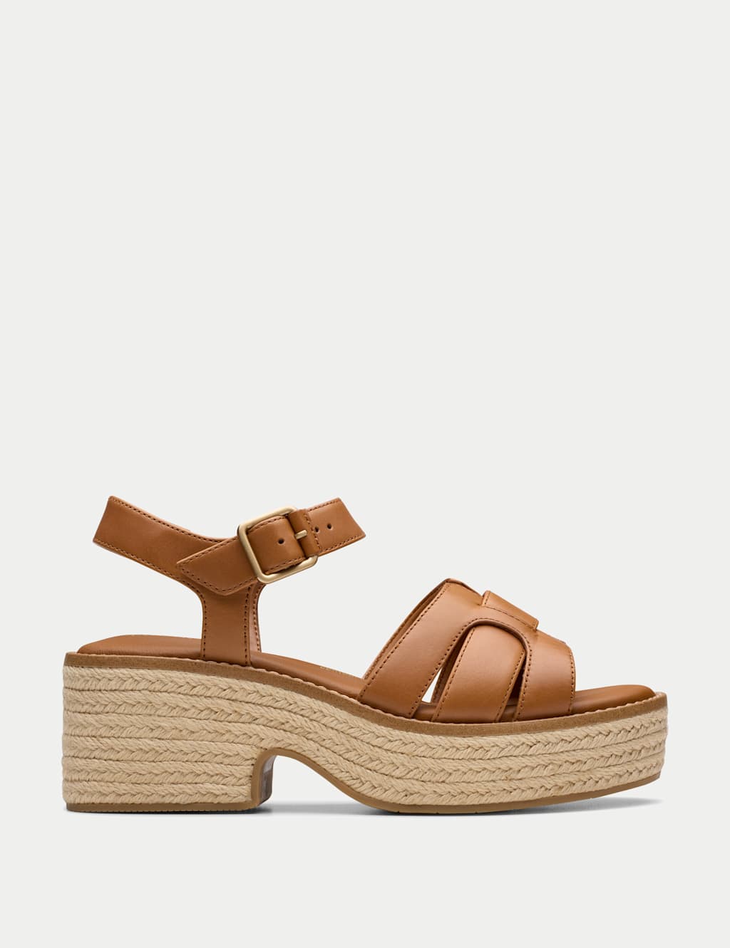 Leather Wedge Heel Espadrille Sandals