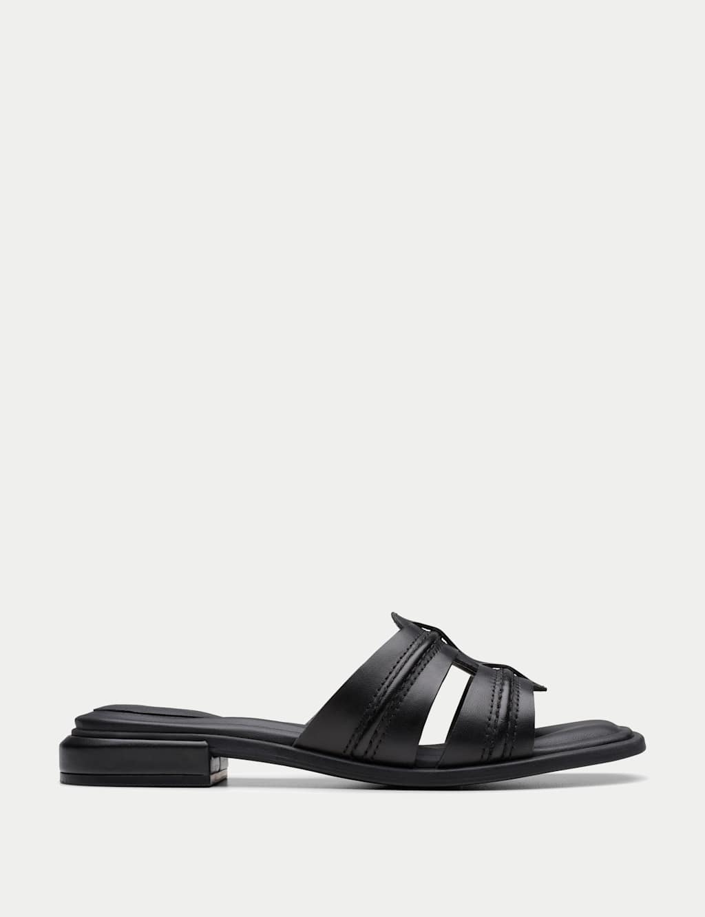 Leather Strappy Open Toe Mules
