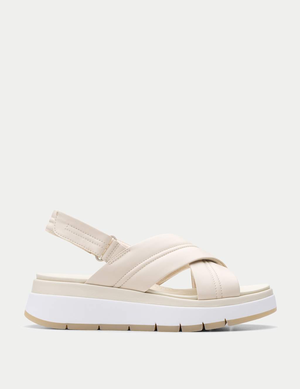 Leather Crossover Ankle Strap Platform Sandals