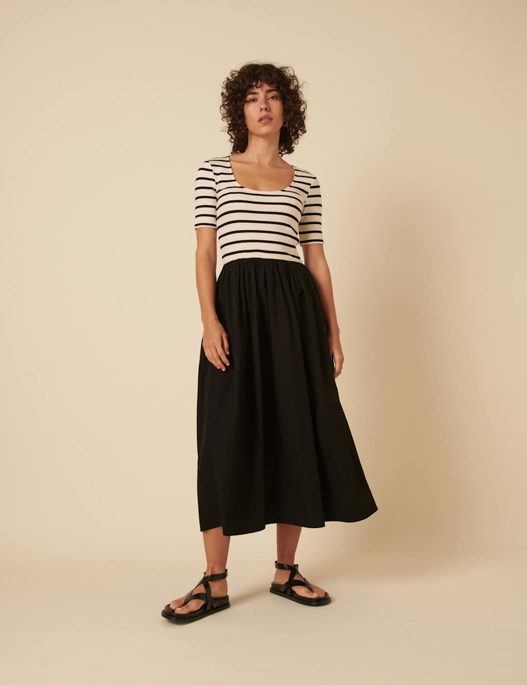 Cotton Rich Striped Midaxi T-Shirt Dress