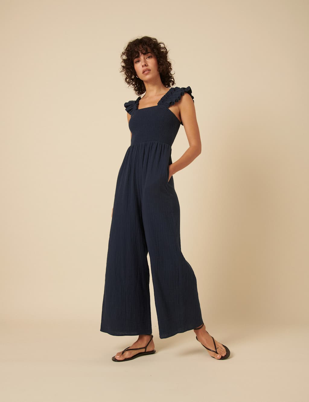 Pure Cotton Sleeveless Jumpsuit