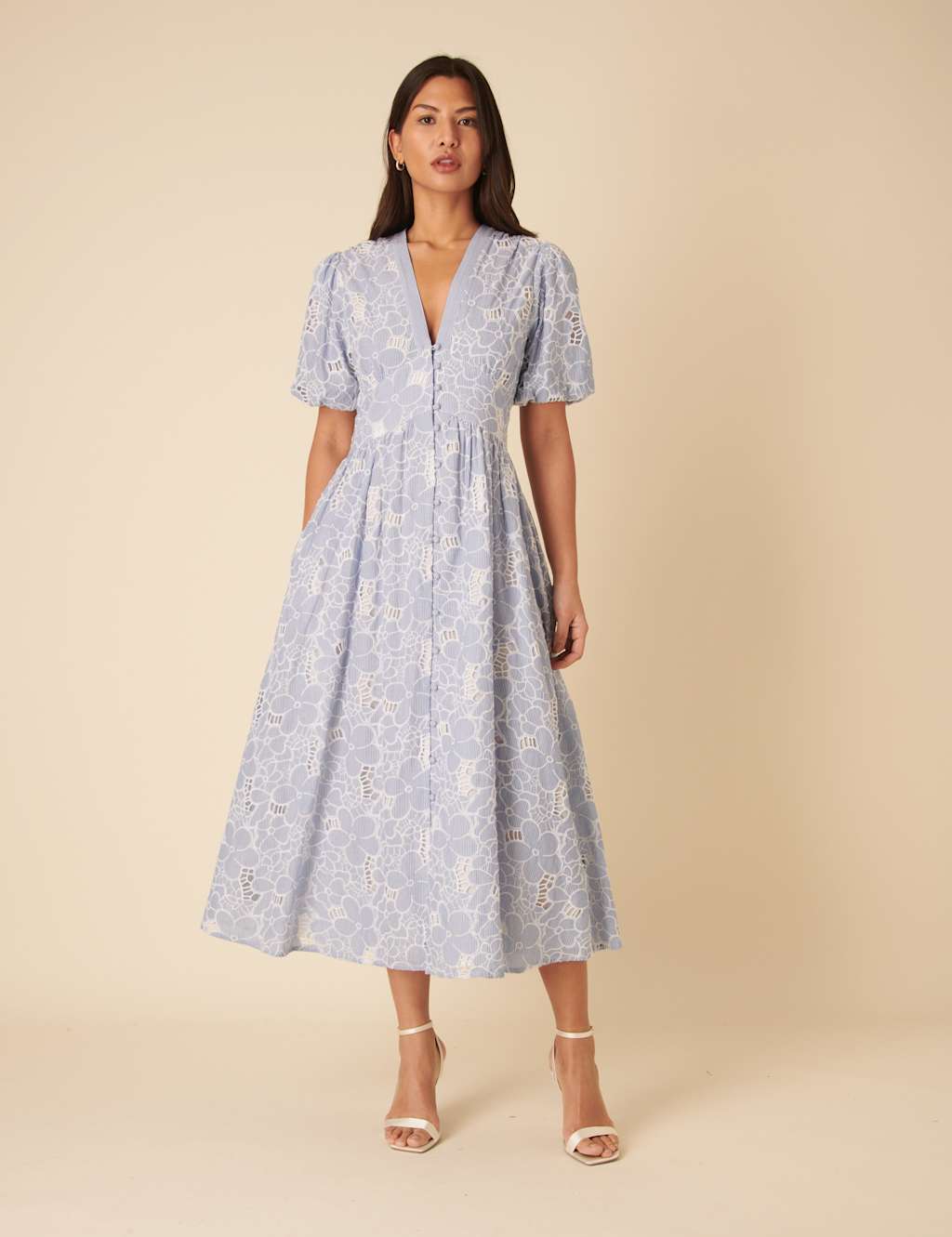 Pure Cotton Broderie Midaxi Dress