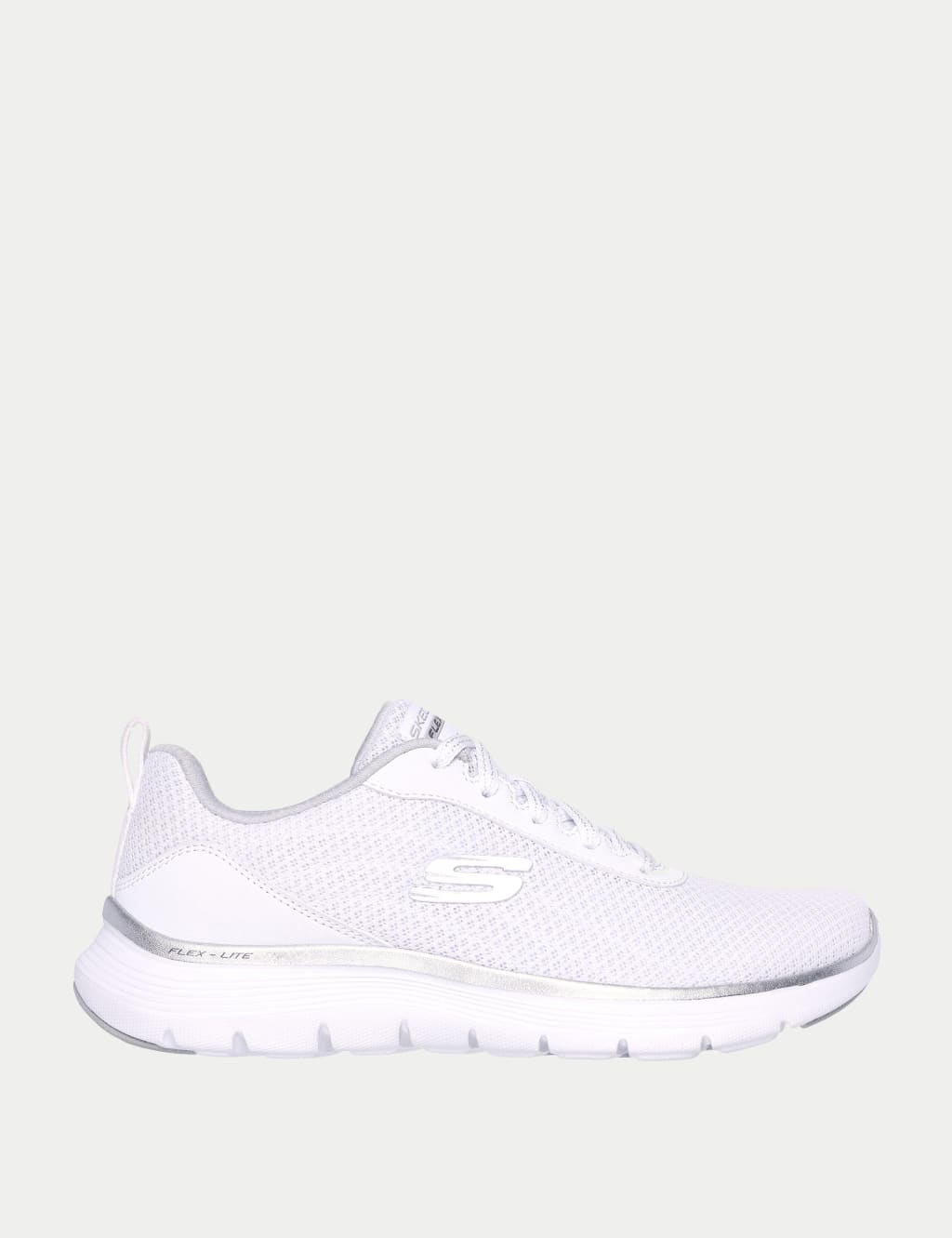 Skechers Women's Flex Appeal 5.0 Lace Up Trainers - 6 - White, White,Black Mix