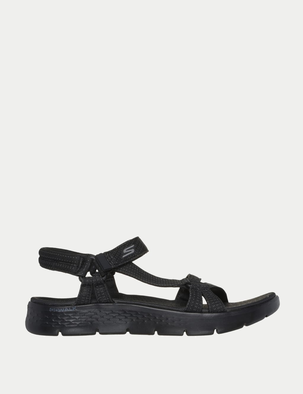Skechers Women's GO WALK® Flex Ankle Strap Flat Sandals - 6 - Black, Black