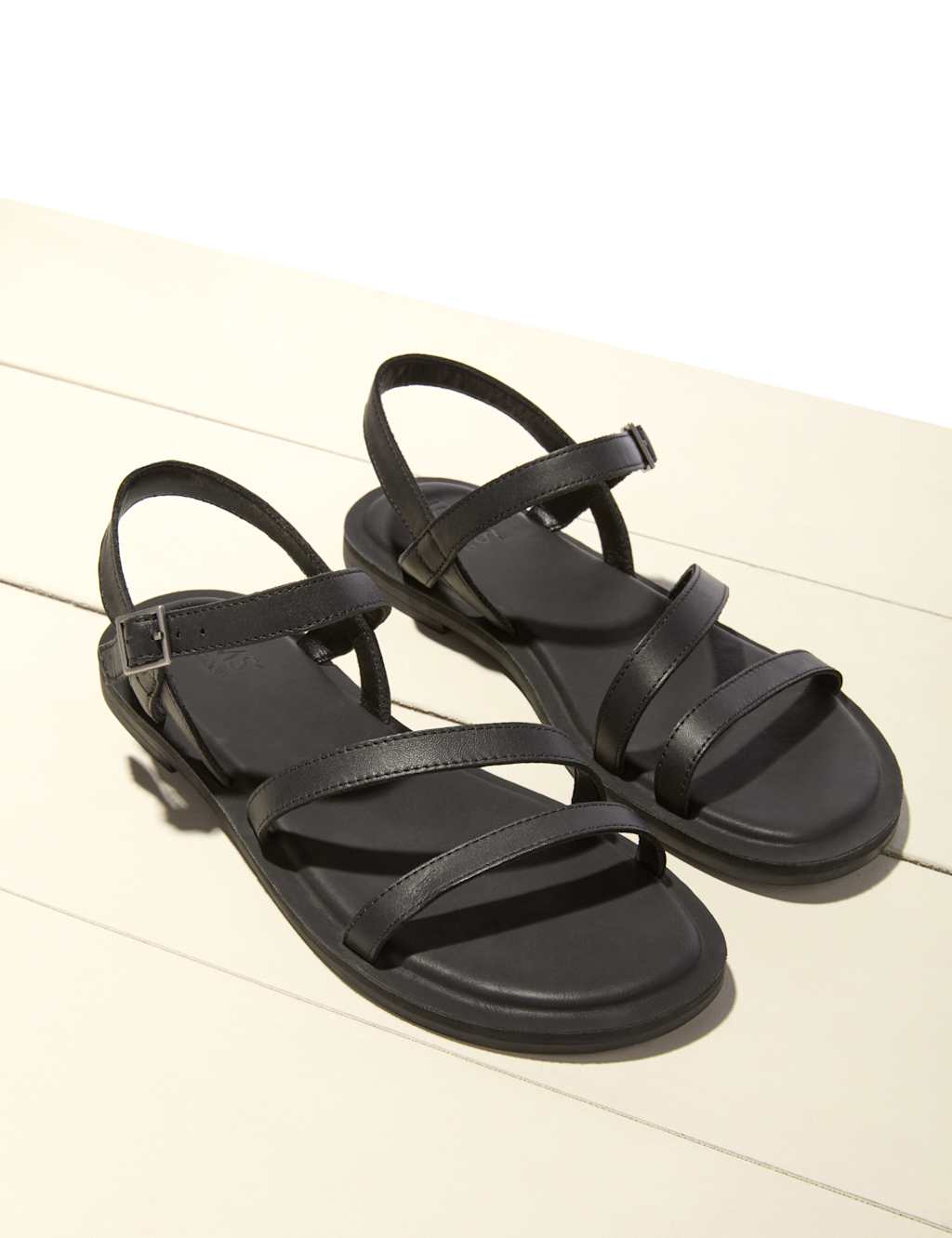 Leather Strappy Flat Sandals