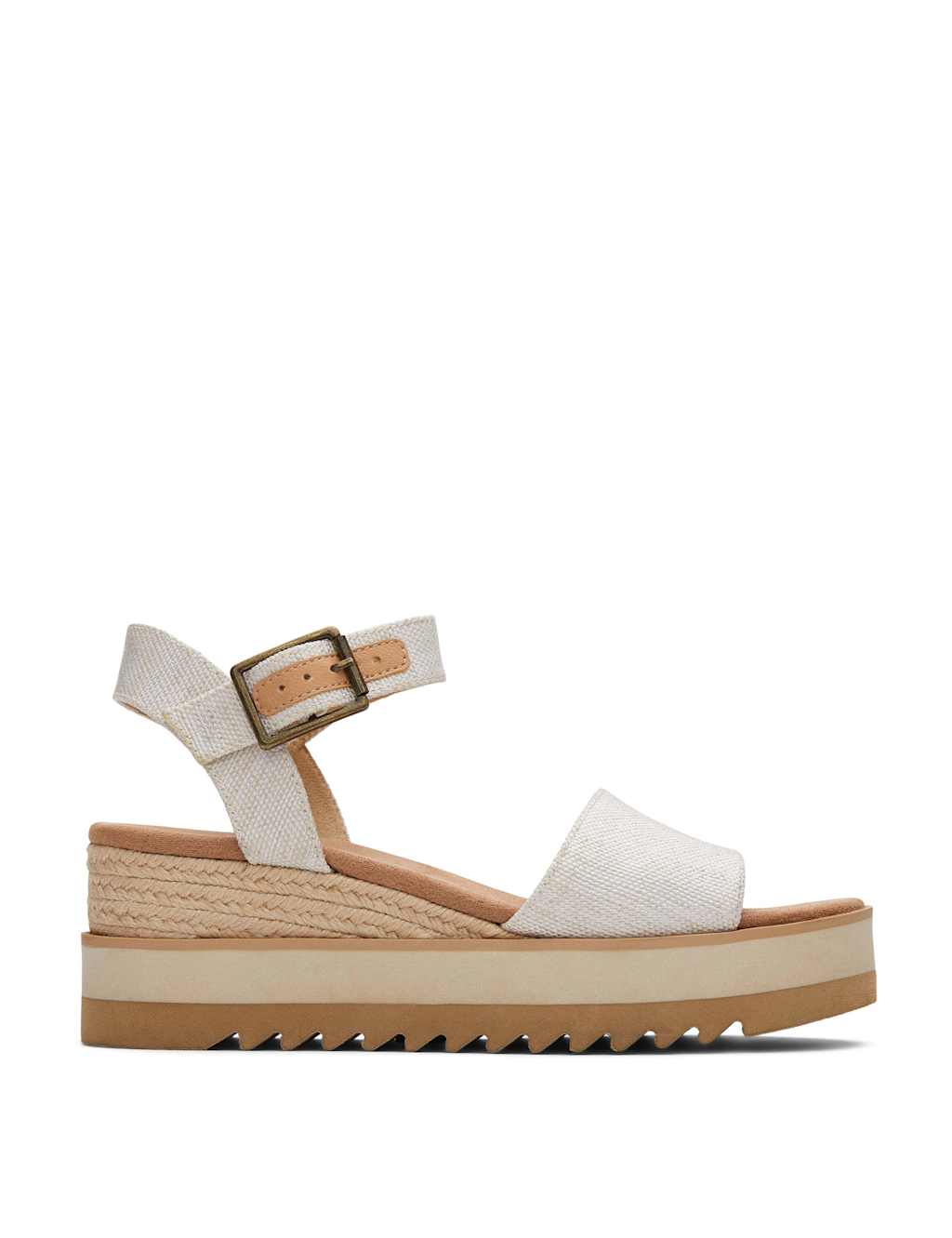 Canvas Buckle Ankle Strap Wedge Sandals