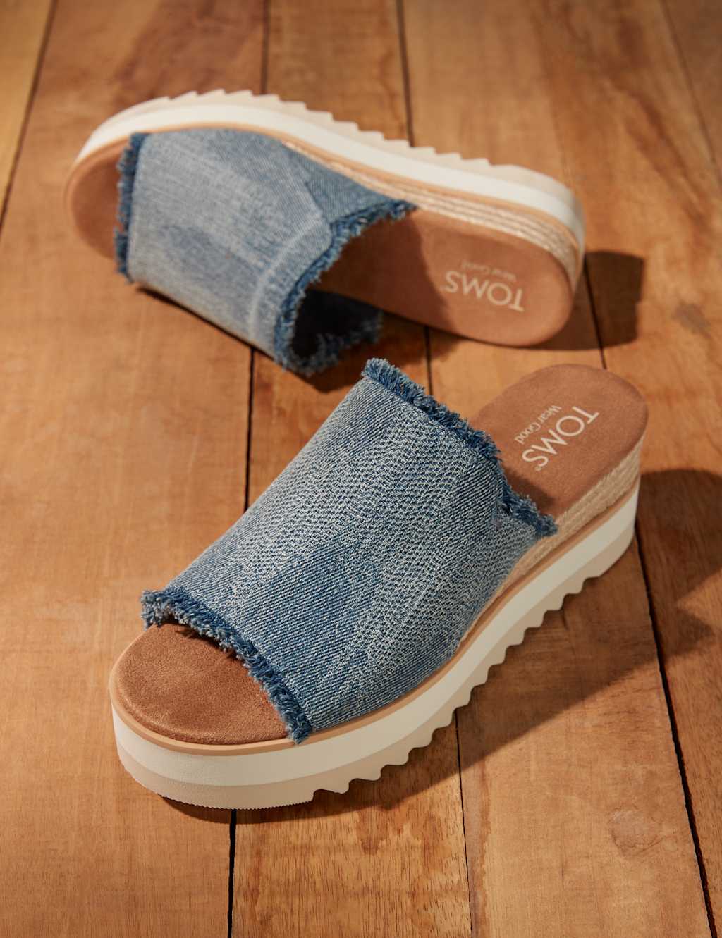 Canvas Wedge Mules